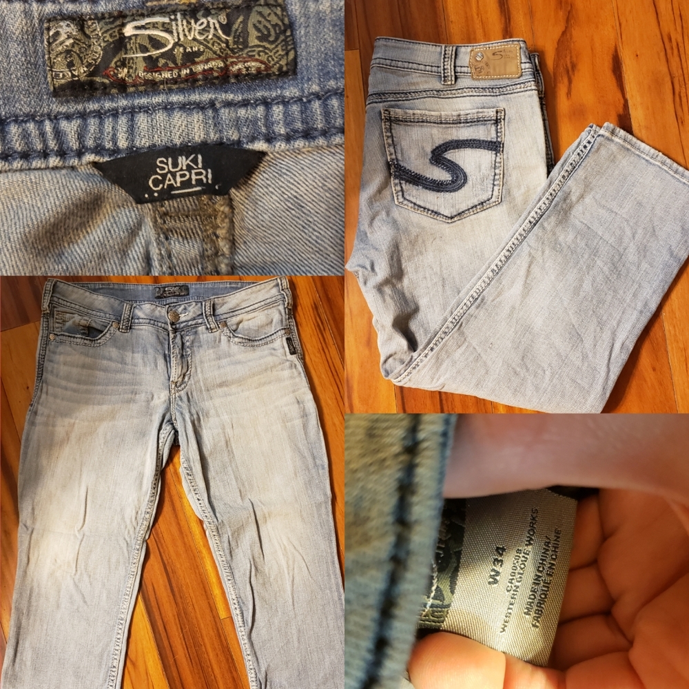 Silver Suki Capris sz 34